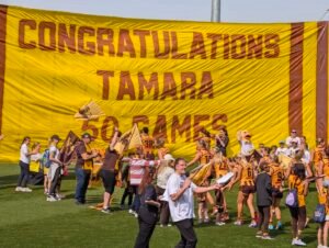 Banner for Tamara Smith's 50th game