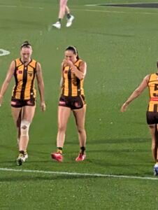 Mackenzie Eardley #17 (Hawthorn), Jasmine Fleming #5 (Hawthorn)